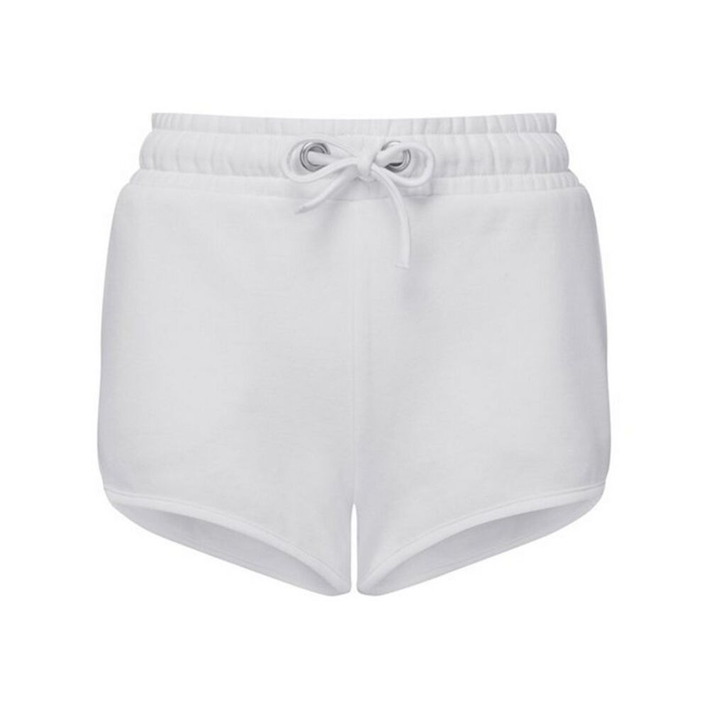 TriDri Womens/Ladies Recycled Retro Sweat Shorts / White